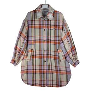 Essentiel Antwerp Revolve Boozy Oversized Shirt Jacket in Blood Orange Womens